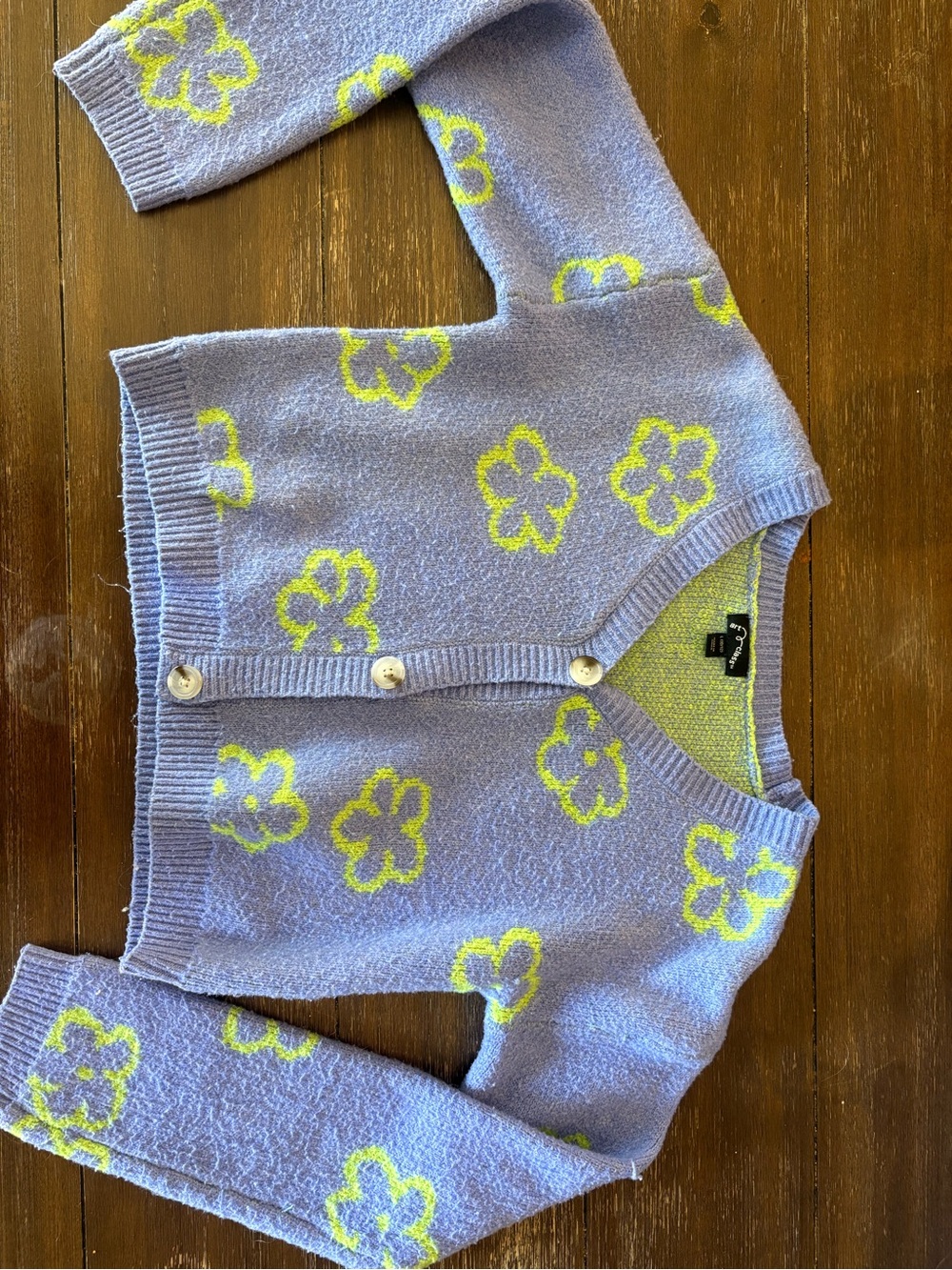 Lavender & Yellow Floral V-Neck Cardigan - children’s